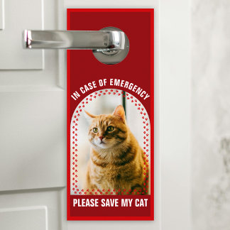 Huisdier Veiligheids Alarm Aangepaste Kat Foto Eer Deurhanger