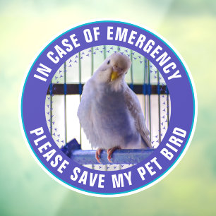 Huisdier Veiligheids Alarm Aangepaste Vogel Foto E Raamsticker