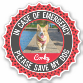 Huisdier Veiligheidsalarm In Noodgevallen Hond Cor Sticker