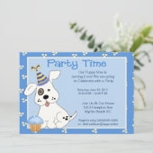 Huisdier Verjaardagsfeest Uitnodiging (Staand voorkant)