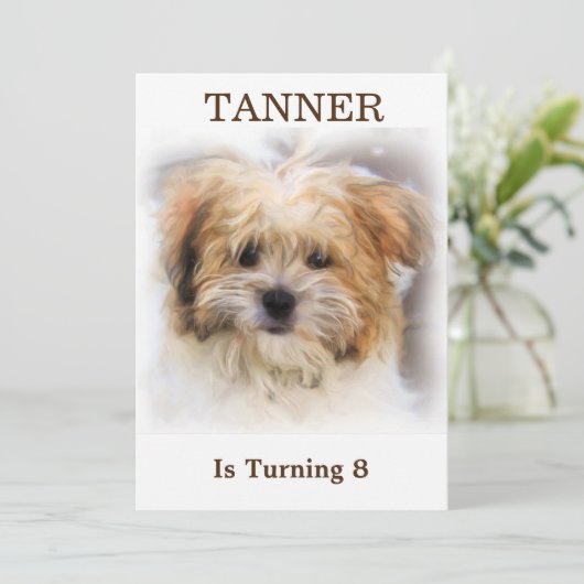 Huisdier Verjaardagsfeest Uitnodiging (Staand voorkant)