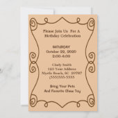 Huisdier Verjaardagsfeest Uitnodiging (Achterkant)