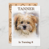 Huisdier Verjaardagsfeest Uitnodiging (Voorkant / Achterkant)