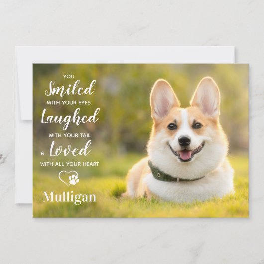 Huisdier verlies moderne foto gepersonaliseerde ho bedankkaart (Voorkant)