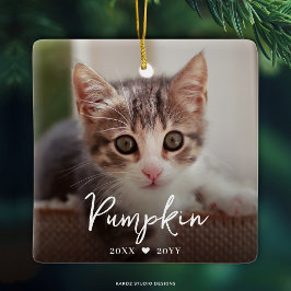 Huisdier Verlies Naam Foto Kattenherdenking Keramisch Ornament
