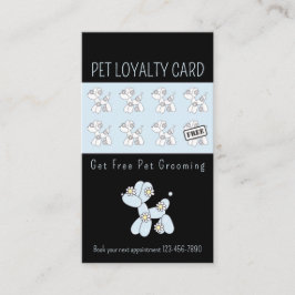 Huisdier verzorgen ballon hond blauwe loyaliteit visitekaartje