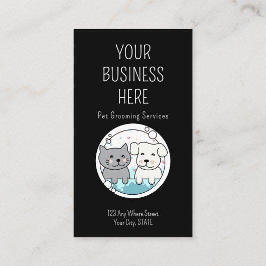 Huisdier verzorgen ballon hond roze loyaliteit visitekaartje (Achterkant)