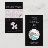 Huisdier verzorgen ballon hond roze loyaliteit visitekaartje (Voorkant / Achterkant)