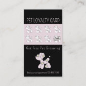 Huisdier verzorgen ballon hond roze loyaliteit visitekaartje (Voorkant)
