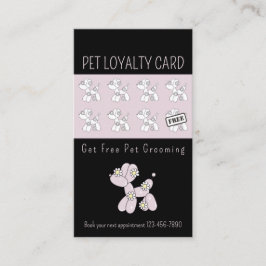 Huisdier verzorgen ballon hond roze loyaliteit visitekaartje
