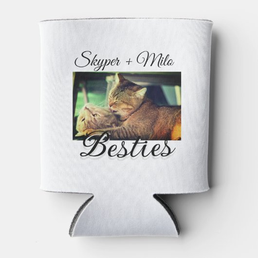 Huisdier vrienden besties voeg naam toe huisdier f blikjeskoeler (Voorkant)