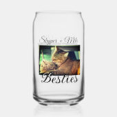 Huisdier vrienden besties voeg naam toe huisdier f blikvorm glas (Achterkant)