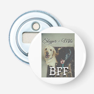 Huisdier vrienden besties voeg naam toe huisdier f button flesopener