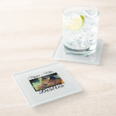 Huisdier vrienden besties voeg naam toe huisdier f glazen onderzetter (Schuin)