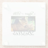 Huisdier vrienden besties voeg naam toe huisdier f glazen onderzetter (Achterkant)