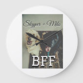 Huisdier vrienden besties voeg naam toe huisdier f grote klok (Voorkant)