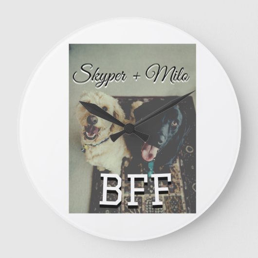 Huisdier vrienden besties voeg naam toe huisdier f grote klok (Voorkant)