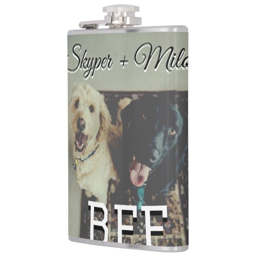 Huisdier vrienden besties voeg naam toe huisdier f heupfles (Links)