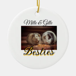 Huisdier vrienden besties voeg naam toe huisdier f keramisch ornament