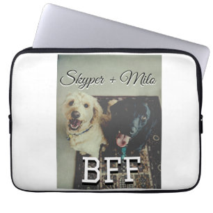 Huisdier vrienden besties voeg naam toe huisdier f laptop sleeve