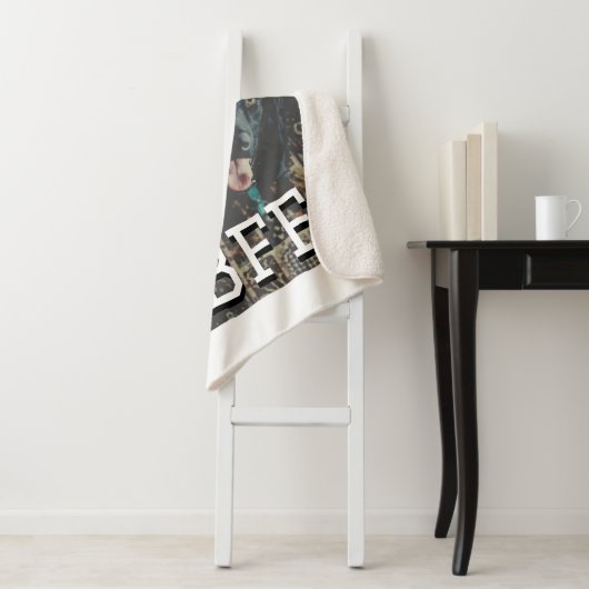 Huisdier vrienden besties voeg naam toe huisdier f sherpa deken (In situ)