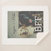 Huisdier vrienden besties voeg naam toe huisdier f sherpa deken (Voorkant (horizontaal))