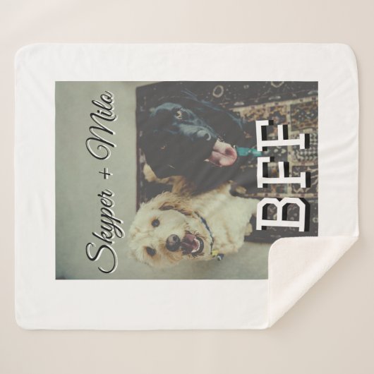 Huisdier vrienden besties voeg naam toe huisdier f sherpa deken (Voorkant (horizontaal))