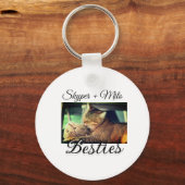 Huisdier vrienden besties voeg naam toe huisdier f sleutelhanger (Voorkant)