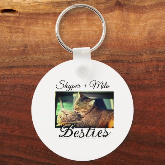 Huisdier vrienden besties voeg naam toe huisdier f sleutelhanger (Voorkant)
