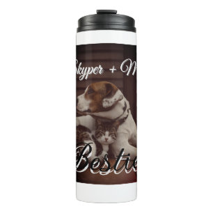Huisdier vrienden besties voeg naam toe huisdier f thermosbeker
