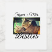 Huisdier vrienden besties voeg naam toe huisdier f wijn etiket (Enkel label)