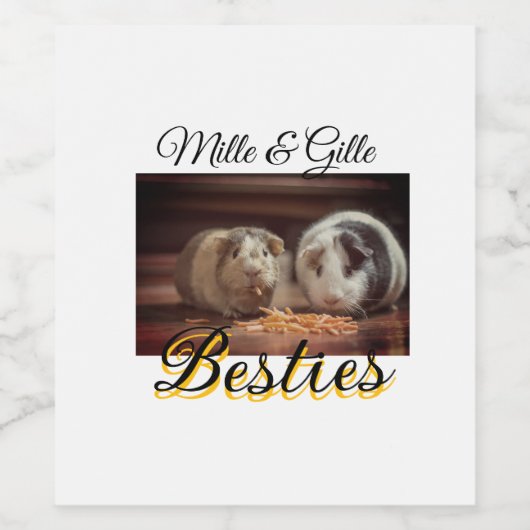 Huisdier vrienden besties voeg naam toe huisdier f wijn etiket (Enkel label)