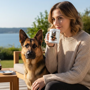 Huisdier Waterverf Herder Personaliseer Koffiemok