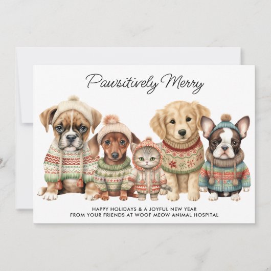 Huisdier Zakelijk Kerst Schattige Hondenliefhebber Feestdagenkaart (Voorkant)