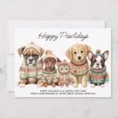 Huisdier Zakelijk Kerstmis 2025 Kalender Hond Kat  Feestdagenkaart (Voorkant)