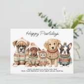 Huisdier Zakelijk Kerstmis 2025 Kalender Hond Kat  Feestdagenkaart (Staand voorkant)