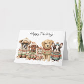 Huisdier Zakelijk Kerstmis Feestelijke Hond Kat Hu Feestdagen Kaart (Voorkant)