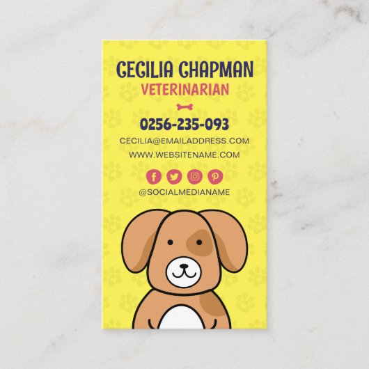 Huisdier zitten, Dierenkliniek, Dierenarts, Dieren Visitekaartje (Voorkant)