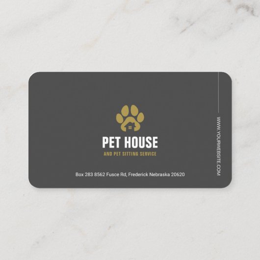 Huisdier Zitten, Dierenkliniek, Dierenarts, Dieren Visitekaartje (Achterkant)