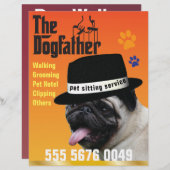 Huisdier Zitten 🐾 Dogfather Dog Walker Betrouwbaa (Voorkant / Achterkant)