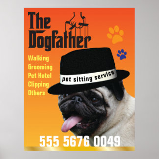 Huisdier Zitten 🐾 Dogfather Dog Walker Betrouwbaa Poster