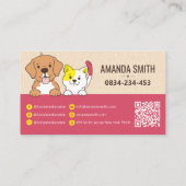 Huisdier Zitten, Hond Boarding, Dierenkliniek, Hui Visitekaartje (Achterkant)