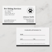 Huisdier Zitten Huisdier Zorg - Afspraak Afsprakenkaartje (Voorkant / Achterkant)