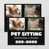 Huisdier Zittend bedrijf met hond en kat foto's Briefkaart (Voorkant / Achterkant)