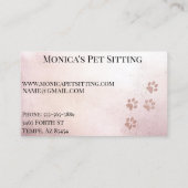 Huisdier Zittend Grooming Vet Roos Gold Paw Visitekaartje (Achterkant)