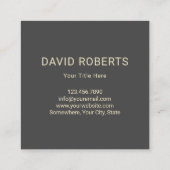 Huisdier Zittend Moderne Gouden Hond Silhouet Donk Vierkante Visitekaartje (Achterkant)