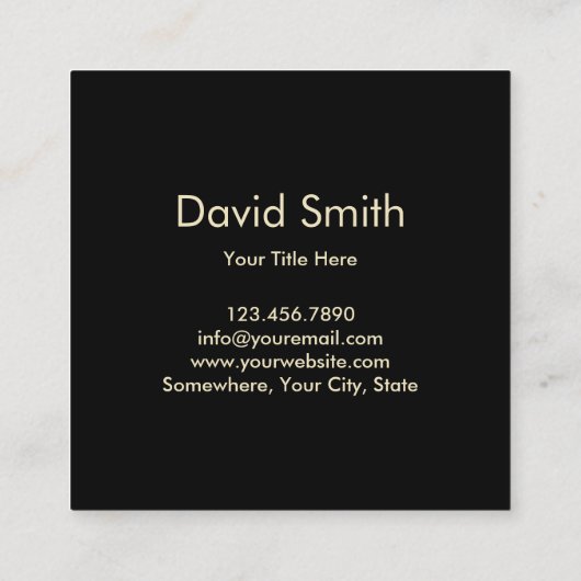 Huisdier Zittend Moderne Zwart & Goud Hond Groomer Vierkante Visitekaartje (Achterkant)