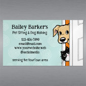 Huisdier Zittend Schattige Peeking Dog en Kat Dier Magnetisch Visitekaartje