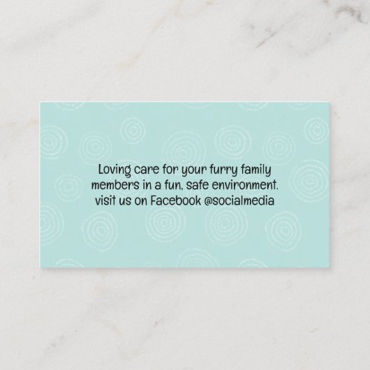 Huisdier Zittend Schattige Peeking Dog en Kat Dier Visitekaartje (Achterkant)