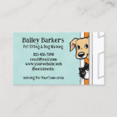 Huisdier Zittend Schattige Peeking Dog en Kat Dier Visitekaartje (Voorkant)